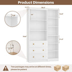 Cyclysio Kitchen Pantry Cabinet, 80" Pantry Storage Cabinet with Drawers and Adjustable Shelves, Kitchen Cabinet for Livingroom, Pantry, Bathroom, Kitchen (White)