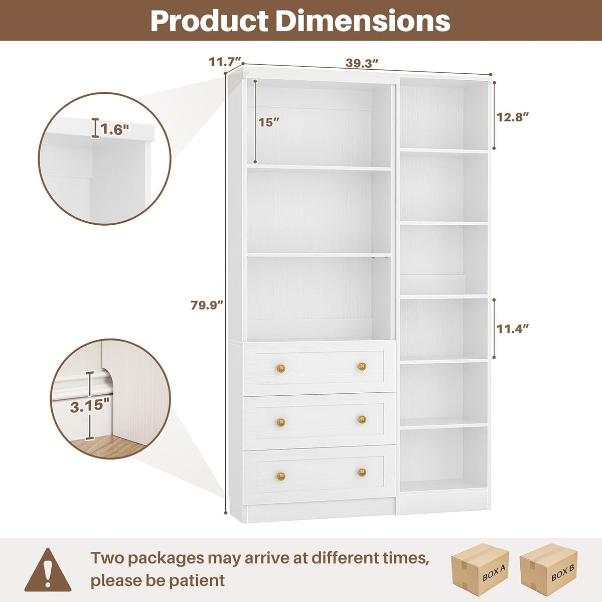 Cyclysio Kitchen Pantry Cabinet, 80" Pantry Storage Cabinet with Drawers and Adjustable Shelves, Kitchen Cabinet for Livingroom, Pantry, Bathroom, Kitchen (White)