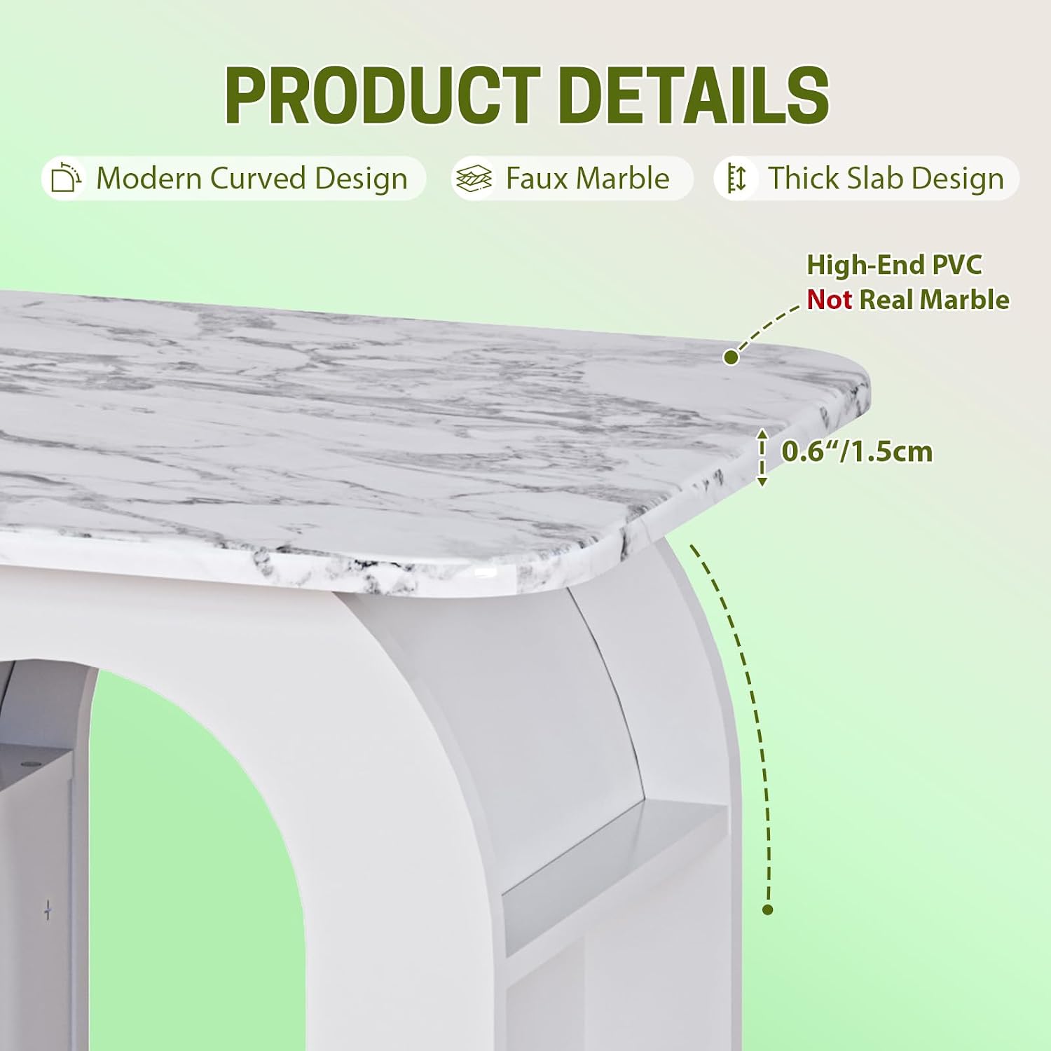 Small End Tables Living Room Set of 2 for Small Spaces,19" Marble Top Nightstand with RGB Strip, Side Table with Storage Shelf