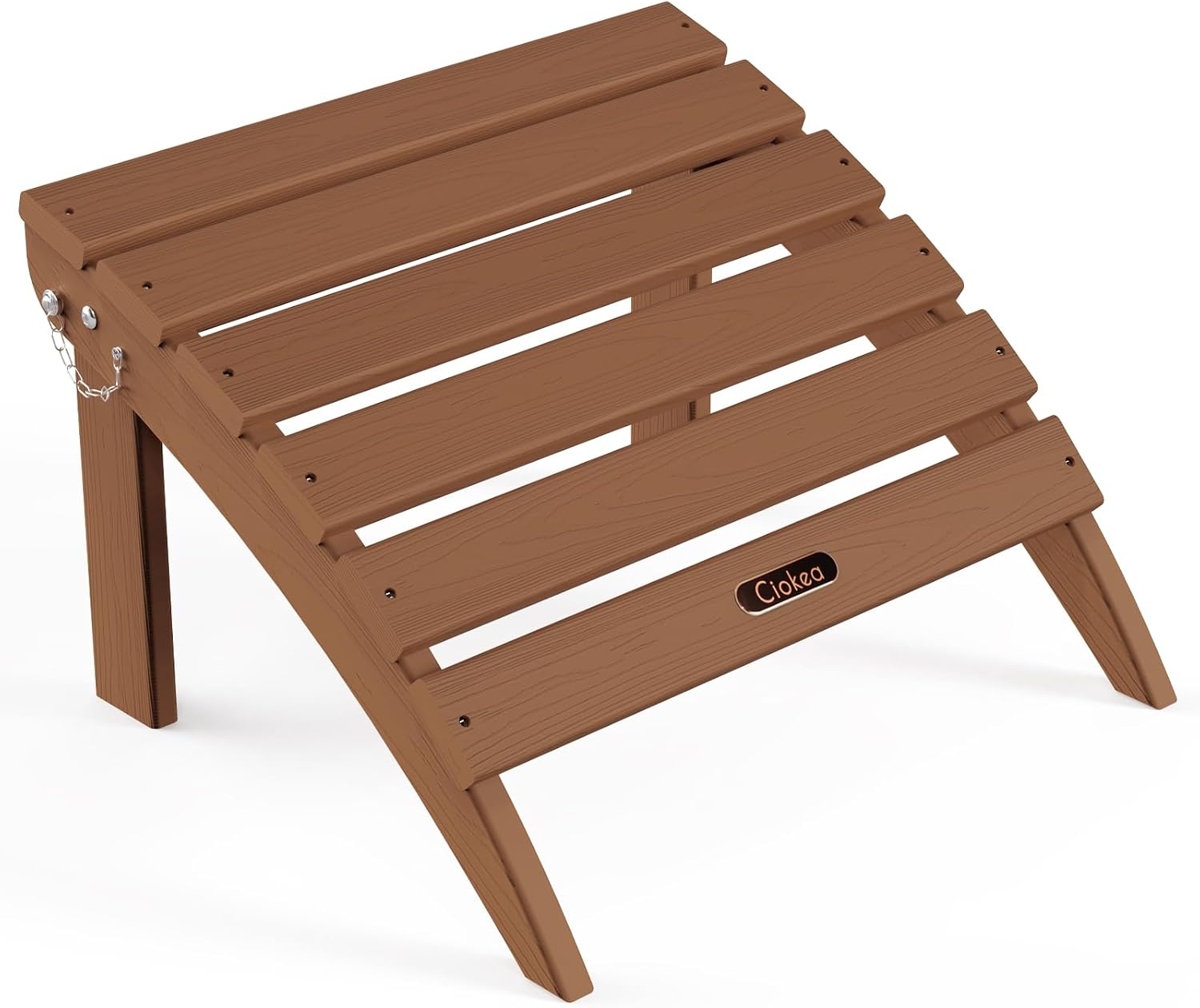 Ciokea Plastic Folding Footstool for Deck Backyard Patio Outdoor Poolside Porch Lawn Indoor, Porch, Teak