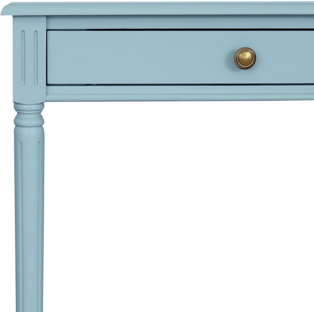 East at Main Lenora Console Table – 23.75” Narrow Entryway Table with Storage & Cane Shelf – Solid Wood Accent for Hallways, Foyers, and Small Spaces – French Country & Traditional Style (Powder Blue)