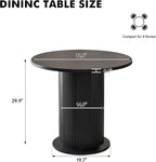 31.5" Round Dining Table for 2, Modern Small Pedestal Kitchen Table, Space Saving, for Apartment Dining Living Room,Black