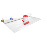 Plastic Sheeting 4 mil, 10' x 50' (500 sq. ft.) - Heavy Duty Semi-Clear Plastic Sheeting for Construction & Painting - Thick Plastic Sheeting for Drop Cloth - Durable LDPE Film Roll by IDL Packaging