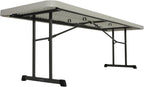 LIFETIME 880250 Professional Grade Folding Table, 8 ft, Almond HDPE Top, Bronze Powder-Coated Steel Frame, Seats 8, Indoor/Outdoor, 18-Packa