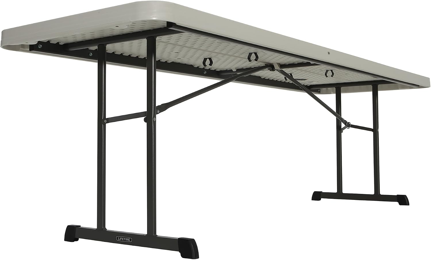 LIFETIME 880250 Professional Grade Folding Table, 8 ft, Almond HDPE Top, Bronze Powder-Coated Steel Frame, Seats 8, Indoor/Outdoor, 18-Packa