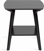 Kate and Laurel Louena Mid-Century Rectangle Wood Side Table, 22 x 20 x 24, Black, Modern Decorative Two-Tier End Table for Use as a Bedroom Nightstand or Apartment Living Room Accent