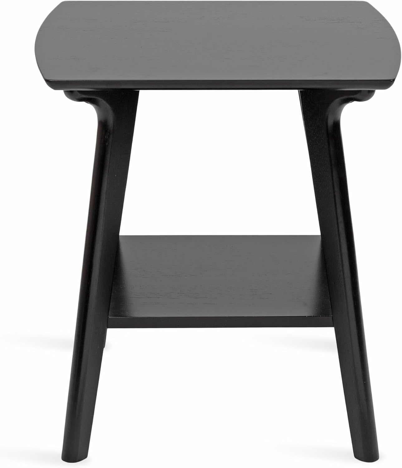 Kate and Laurel Louena Mid-Century Rectangle Wood Side Table, 22 x 20 x 24, Black, Modern Decorative Two-Tier End Table for Use as a Bedroom Nightstand or Apartment Living Room Accent