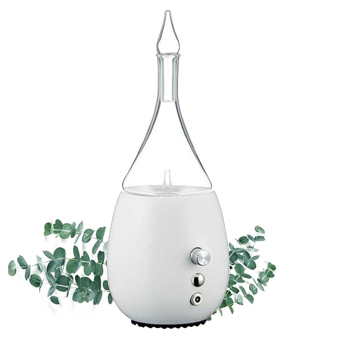 Raindrop 3.0 Nebulizing Diffuser for Essential Oil/Aromatherapy by Organic Aromas with Touch Sensor and MagConnect-Style Electrical Cord and Adapter. (White)