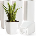 BTPLASTIK 80 Pcs Nursery Pots 4 Inch, Plastic Seed Starting Pot with Drainage Holes, Small Sturdy Seedling pots for Planting, Succulents, Transplanting, Cuttings (White)