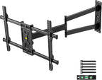 FORGING MOUNT Corner TV Wall Mount Long Arm TV Mount for 32-75 inch TVs | Single Stud Full Motion Articulating TV Bracket with 33” Extension, Swivel Tilt, Max VESA 600x400mm, Holds up to 100 lbs