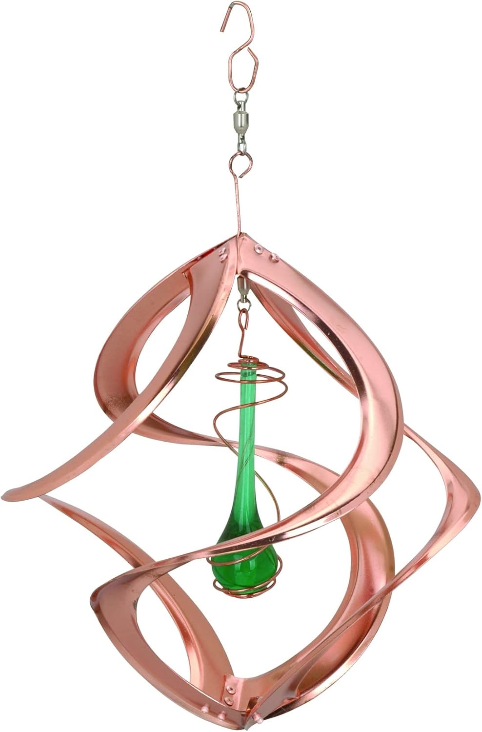 Red Carpet Studios The Original Helix Cosmix Wind Spinner 3-Dimensonal Garden Decor Small, 11-Inch, Copper - Teardrop