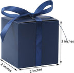 COTOPHER 60pcs Small Gift Boxes, Favor Boxes 2x2x2 inches Paper Gift Boxes with Ribbons Candy Box for Wedding Favors Baby Shower Bridal Shower Birthday Party (60pcs 2x2x2, Blue)