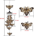 Outdoor Bees Wind Chimes Gifts for Mom - Bronze Memorial Wind Bells, Mobile Sympathy Wind Catcher, Romantic Bee Decor, 7 Bees Windchimes for Home, Balcony, Tree, Garden Festival Hanging Decoration