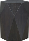 Acme Hanniel Contemporary Wood Hexagonal End Table in Antique Black
