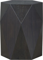 Acme Hanniel Contemporary Wood Hexagonal End Table in Antique Black
