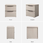 SICOTAS 22" Nightstands Set of 2 Fluted Night Stand with 2 Drawers | Modern Wide Bedside Table for Bedroom, Mid Century Bed Side Tables Bedroom, White Alder