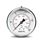 SENCTRL 0-200 Psi Glycerin Liquid Filled Pressure Gauge, 2.5" Dial Size, 1/4" NPT Back Mount, Stainless Steel Case, for Water Oil Pressure Test in Pipe Pool Pump Sand Filter Air Compressor
