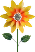 hogardeck Outdoor Wind Spinner, 61" Metal Sunflower Wind Spinner with Stake, 360° Rotating Windmill Yard Art, Kinetic Wind Sculptures for Home Lawn Backyard Patio Decor, Gifts for Garden Lovers