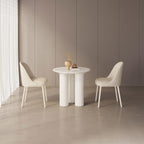 Small Round Dining Table, 30" Circle Kitchen Table with 3 Legs, Modern White Accent Table for Kitchen, Dining Room, Home Office and Living Room