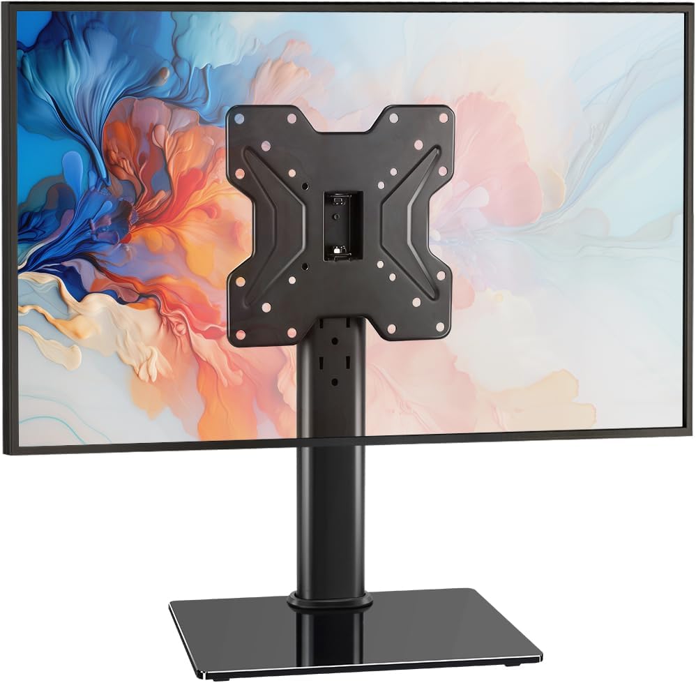 BFTOU Universal TV Stand for 13"–43" TVs Swivel 4 Level Height Adjustable Table Top TV Mount Stand Holds up to 77lbs