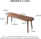 100% Solid Oak Indoor Dining Bench, Wood Bench for End of Bed with Safety Rounded Corners, Entryway Benches for Farmhouse, Kitchen, Living Room(Walnut,12" L x 39.5" W x 16.2" H)