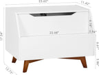 UTEX Kids Toy Box, Toy Chest with Bookshelf, Kids Storage Organizer Bench | Wooden Toy Trunk With Lit, Gently Tapered Solid Wood Legs, Boys and Girls, Toy Room, Small Room, Playroom, Gift, White