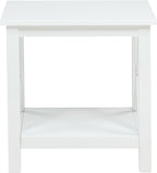 Coaster Home Furnishings - Skyview - Wood - Square End Table with Open Shelf, X-Frame Base and Coastal Style - Living Room - 20-Inch - White - 722087