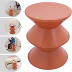 17.7 inch Modern Round Side Table Round End Table, Pedestal Circle Accent Tables Geometric Coffee Table Hourglass Shaped Sofa Stool for Living Room Bedroom Office Apartment Yards, Orange