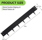 Garden 5PCS Steel Landscape Lawn Edging - 40" L x 7" H (16.7ft Total) Galvanized Steel Landscape Lawn Edging Dentoid Bendable Metal Strips - in Edging Border w/ 6 Clips - Yard Pathway Divider