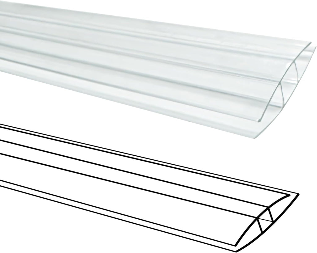 10 PCS Polycarbonate Greenhouse H-Clip Connectors 4ft Length, Fits 0.16’’ & 0.24’’ Twin-Wall Polycarbonate Panels Duty Dust, Rain & Moisture Protection Durable (H-Clip 4' × 1.57’’ × 0.24’’)