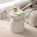 Multi-Functional Simple Sofa Side Table Faux Terrazzo Garden Stool Plant Table Small Coffee Table for Living Room Garden Long Lasting