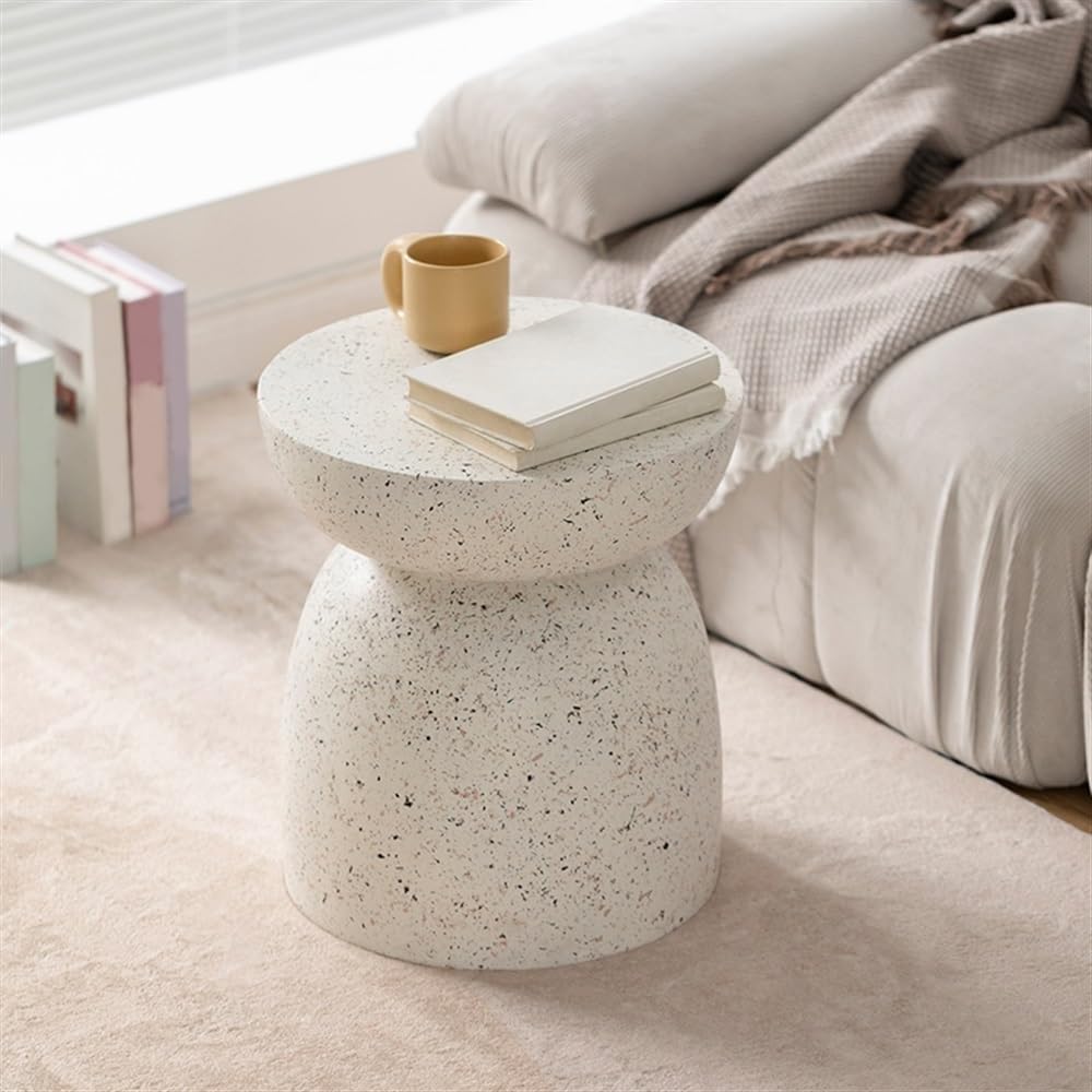 Multi-Functional Simple Sofa Side Table Faux Terrazzo Garden Stool Plant Table Small Coffee Table for Living Room Garden Long Lasting