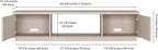 Henn&Hart 70" TV Stand for TVs up to 78", Beech White | Modern TV stand with ribbed cabinet doors and open center shelf for media or decor, perfect for living room or office