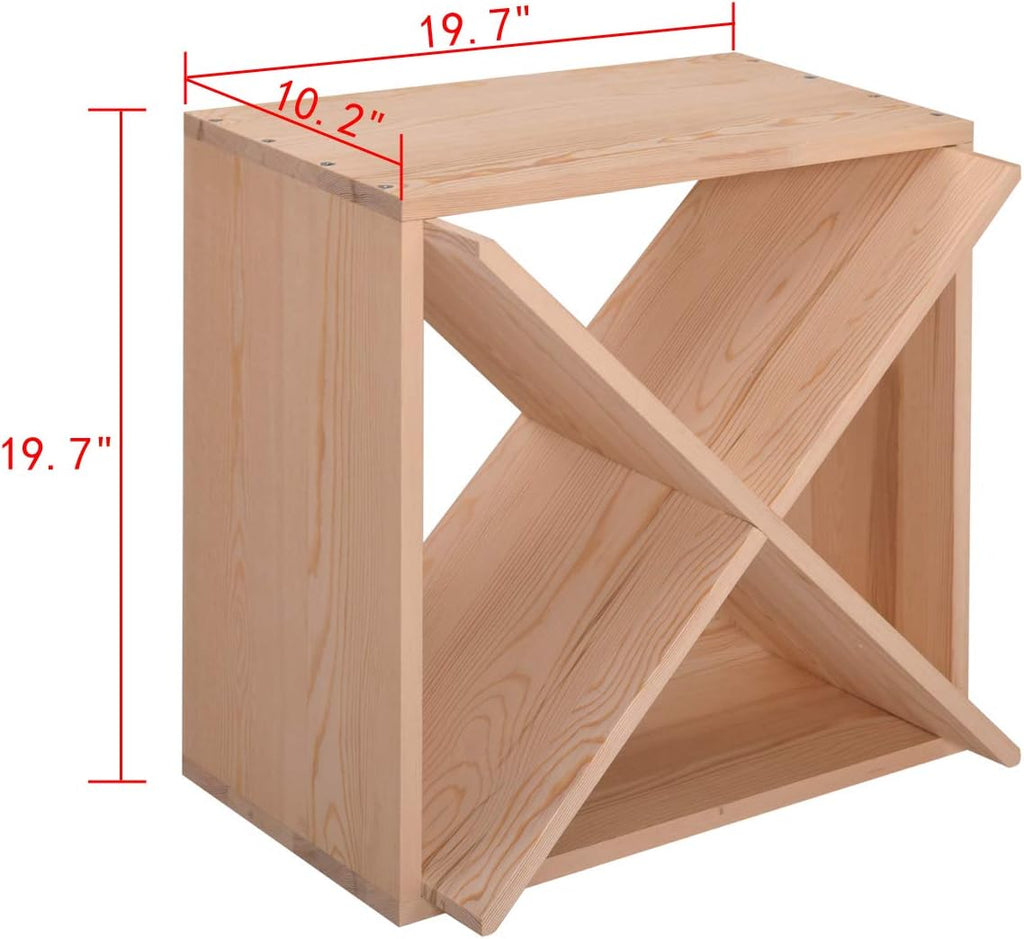 Y1LA 24 Bottle Wine Rack Holder Compact Cellar Cube Bar Storage Kitchen Decor Wood Display Home,Wine Storage Cube for Wood Crate in Natural (1, Natural-a)