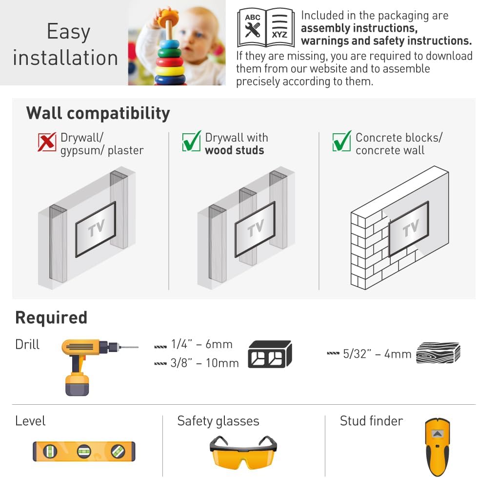 Barkan 30'' Long TV Wall Mount, 13-65 inch Full Motion Articulating - 4 Movement Flat/Curved Screen Bracket, Holds up to 80lbs, Extremely Extendable, Fits LED OLED LCD