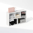 Furinno Reed Closet Organizers and Storage, 5-Cube Reversible Closet Shelves, Closet Organization Shelf, 9.4 x 19.5 x 31.5, for Bedroom, Closet, White