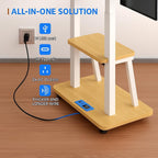 Rolling TV Stand for 32-80 Inch TVs, TV Cart with Power Outlet | TV Stand for Living Room, Outdoor TV Stand with Wheels, TV Stands for LCD OLED 4K Flat/Curved Panels Max VESA 600x400mm