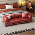 Modern Bed End Stool Leather Sofa Bench Bedroom Clothing Store Cloakroom Bedside Entryway(Red,Medium)