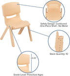 Flash Furniture 24" Square Natural Plastic Height Adjustable Activity Table Set with 2 Chairs