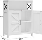 Homhedy Farmhouse Bathroom Storage Cabinet with Doors, Small Floor Cabinet