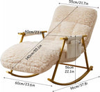 Fluffy Armchairs with Adjustable High Backrest, Rocking Chair with Side Pockets, Upholstered Glider Cozy Accent Chair, Loading Capacity 200kg/440lb