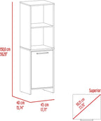 Eiffel Kitchen Pantry with Two External Shelves & Two Interior Storage, Single Door Cabinet, White