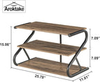 Shoe Rack, Z-Frame Wooden 3-Tier Shelf with Durable Metal Shelves, Shoe Organizer for High Heels, Hallway, Living Room, Closet, Bedroom (Light Rustic)