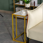 End Table,C Shaped Side Table for Couch,Sofa Table with Metal Frame,Overbed Table for Coffee Drink Snack,Couch Tray Table for Small Spaces,Living Room,Bedroom