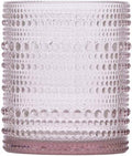 Fortessa Jupiter Beaded Hobnail Glass, 10 Ounce Double Old Fashioned (Set of 6), Pink