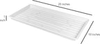 SUNPACK 10" x 20" Heavy Duty Shallow Plastic Seed Starting Tray, White, 1" - No Drainage Holes, Perfect for Greenhouses or Indoor Gardening