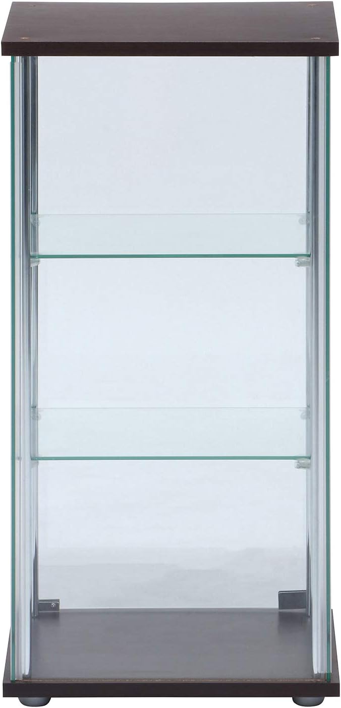Fuji Boeki 96049 Collection Case, Figure Case, 3 Tiers, Width 16.7 x Depth 14.4 x Height 33.9 inches (42.5 x 36.5 x 86 cm), Brown, Tempered Glass, Full Glass,