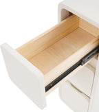 3 Tier Narrow Nightstand,Modern Bedside Table with Drawers,Sofa Side Table Table with Storage for Small Spaces,Bedroom,Living Room,White