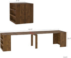 27.5"/122.8" Extendable Dining Table, Kitchen Dining Room Table with MDF Wooden, Multifunctional Expandable Console Table for Entryway for Living Room Dining Room (No Chairs)