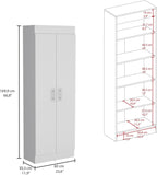 Nepal Pantry Cabinet, Space-Efficient 2-Door Design with Multiple Shelves